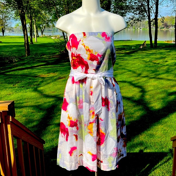 Banana Republic abstract strapless dress 8 - Picture 2 of 12